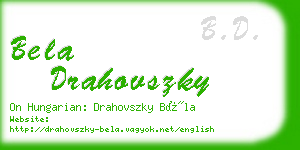 bela drahovszky business card